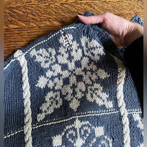 Vintage Woolrich Snowflake Sweater, Hand Knit, Rustic, Heavy Cotton Pullover - Picture 7 of 7